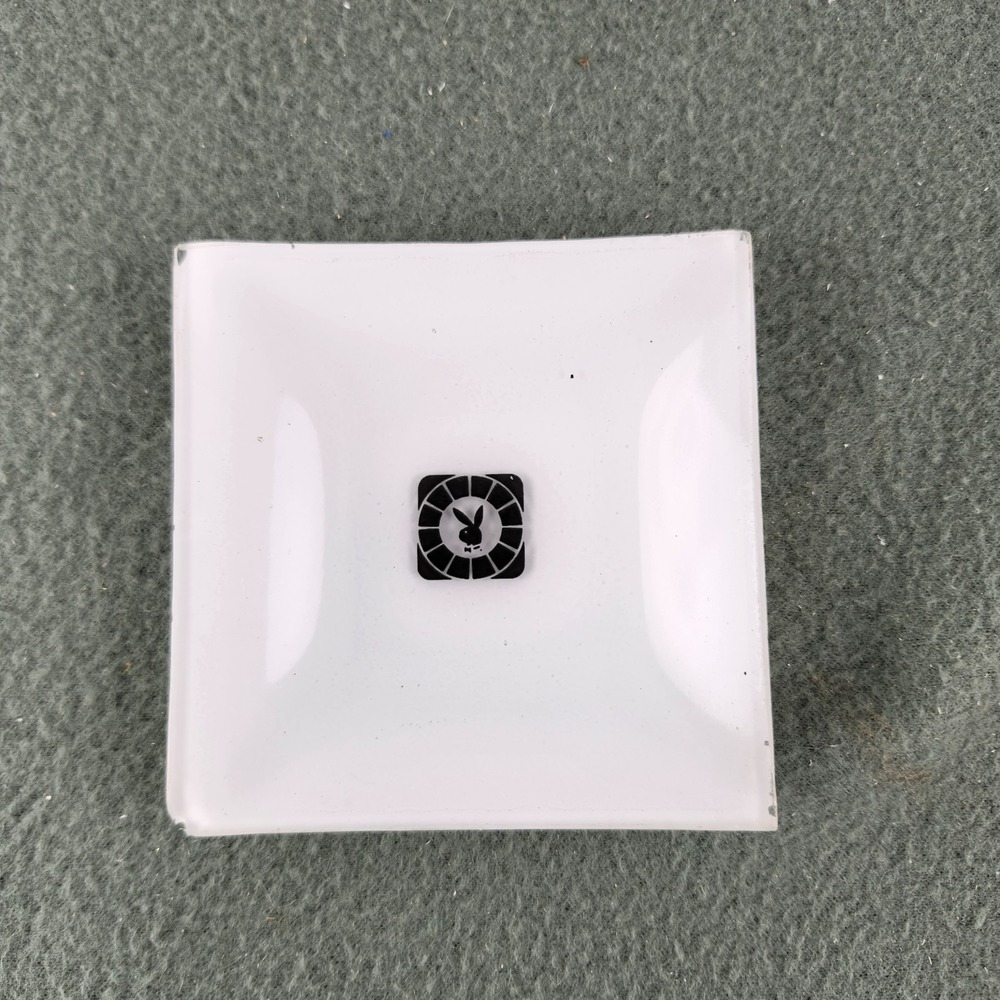 The PLAYBOY Club White Ash Trinket Tray Vintage Stored Condition 1960s Glass